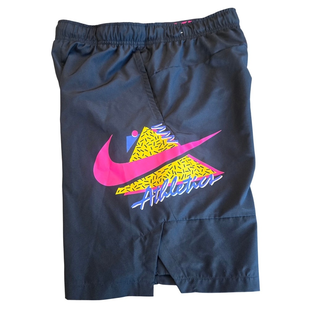 Nike Mens Athletics 90s Retro Graphic‎ Training Shorts Black Pink  Small